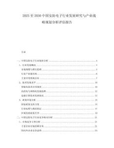 2025至2030中國安防電子行業發展研究與產業戰略規劃分析評估報告