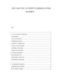 2025-2030中國工業(yè)互聯(lián)網(wǎng)平臺功能演進與應用場景拓展報告