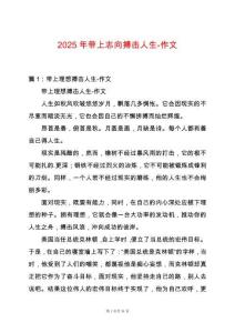 2025年帶上志向搏擊人生-作文