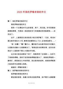 2025年我的羅嗦老爸的作文