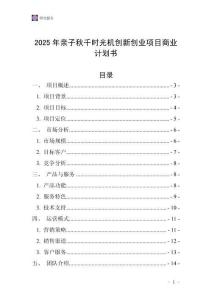 2025年親子秋千時(shí)光機(jī)創(chuàng)新創(chuàng)業(yè)項(xiàng)目商業(yè)計(jì)劃書