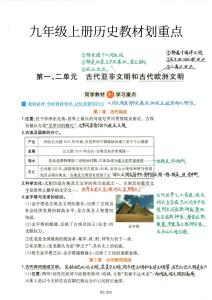 （25人教）九年級上冊歷史教材劃重點