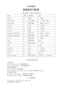 小學(xué)英語(yǔ)小升初家庭成員與稱謂詞匯匯總（核心詞匯+核心短語(yǔ)與句型+經(jīng)典例句+鞏固練習(xí)）