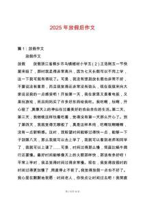 2025年放假后作文