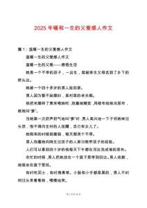 2025年暖和一生的父愛感人作文