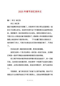 2025年春節回憶錄作文