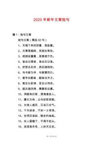 2025年新年文案短句
