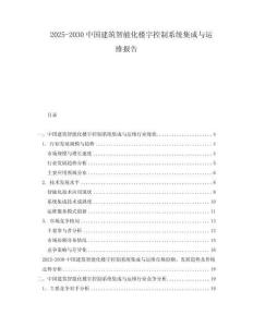 2025-2030中國建筑智能化樓宇控制系統(tǒng)集成與運(yùn)維報(bào)告