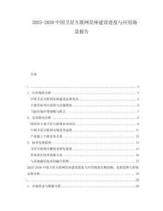 2025-2030中國衛(wèi)星互聯(lián)網(wǎng)星座建設(shè)進度與應(yīng)用場景報告