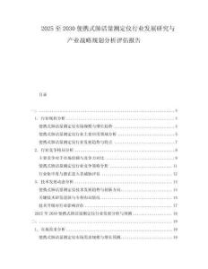 2025至2030便攜式肺活量測(cè)定儀行業(yè)發(fā)展研究與產(chǎn)業(yè)戰(zhàn)略規(guī)劃分析評(píng)估報(bào)告