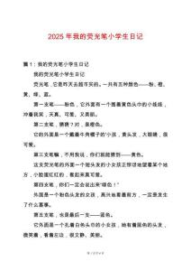 2025年我的熒光筆小學生日記