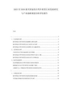 2025至2030新興國家的自駕車租賃行業發展研究與產業戰略規劃分析評估報告