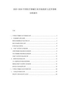 2025-2030中國醫療器械行業市場現狀與競爭策略分析報告