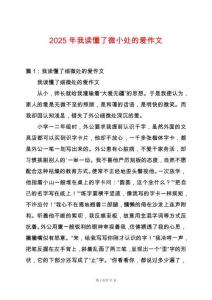 2025年我讀懂了微小處的愛作文