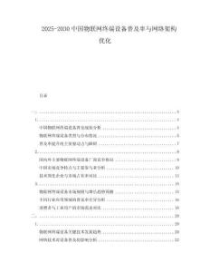 2025-2030中國物聯網終端設備普及率與網絡架構優化