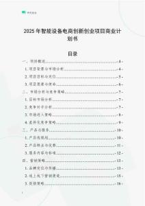 2025年智能設備電商創新創業項目商業計劃書