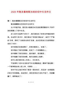 2025年散發(fā)著刺眼光線的初中生活作文