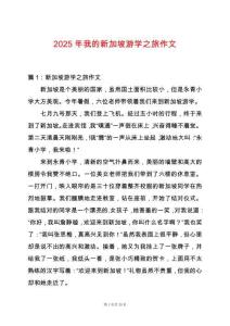 2025年我的新加坡游學之旅作文