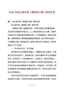 2025年幼兒園中班《漂亮的小路》教學反思