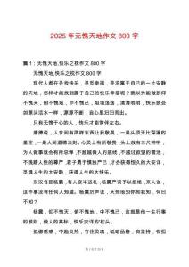 2025年無愧天地作文800字