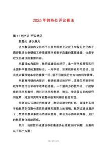 2025年教務處評議看法