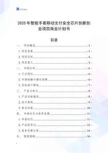 2025年智能手表移動(dòng)支付安全芯片創(chuàng)新創(chuàng)業(yè)項(xiàng)目商業(yè)計(jì)劃書