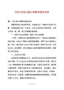 2025年幼兒園小班教學(xué)閱歷總結(jié)