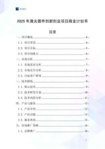 2025年激光器件創(chuàng)新創(chuàng)業(yè)項(xiàng)目商業(yè)計(jì)劃書(shū)