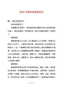 2025年湖光巖巡游作文