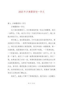 2025年沙灘露營初一作文