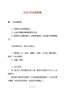 2025年試驗(yàn)教案