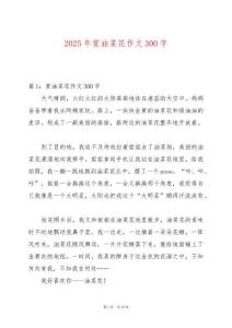 2025年賞油菜花作文300字