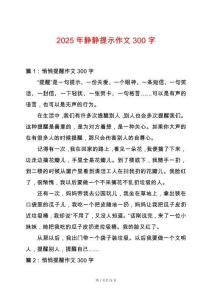 2025年靜靜提示作文300字