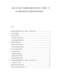 2025至2030中國磁阻式隨機存取內(nèi)存（MRAM）行業(yè)市場深度研究與戰(zhàn)略咨詢分析報告