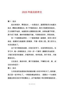 2025年起點的作文