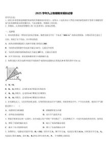 四川省南充市高坪區江東初級中學2025年物理九上期末綜合測試試題含解析