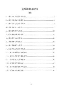 建筑施工團隊培訓方案