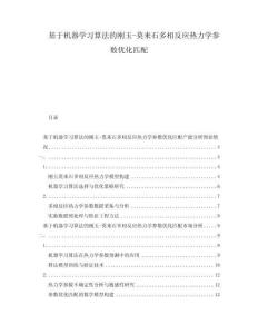 基于機器學(xué)習(xí)算法的剛玉-莫來石多相反應(yīng)熱力學(xué)參數(shù)優(yōu)化匹配