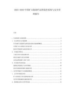 2025-2030中國礦山隔離欄遠(yuǎn)程監(jiān)控系統(tǒng)與安全管理報告