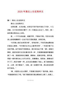 2025年清點人生優秀作文