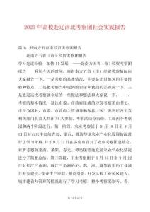 2025年高校赴遼西北考察團(tuán)社會(huì)實(shí)踐報(bào)告