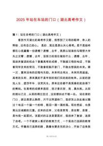 2025年站在車站的門口（湖北高考作文）
