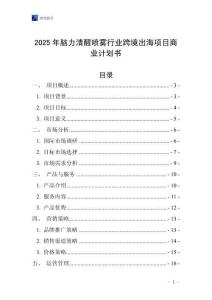 2025年腦力清醒噴霧行業(yè)跨境出海項(xiàng)目商業(yè)計(jì)劃書