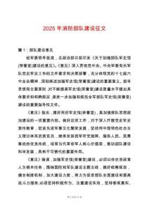 2025年消防部隊建設征文