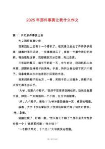 2025年那件事真讓我什么作文