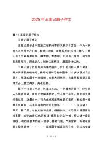 2025年王星記扇子作文
