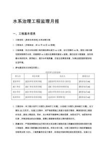 水系治理工程監理月報
