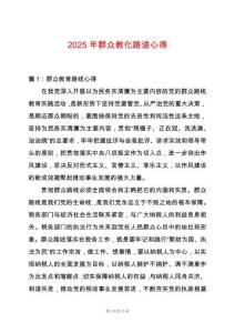 2025年群眾教化路途心得