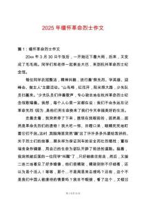 2025年緬懷革命烈士作文