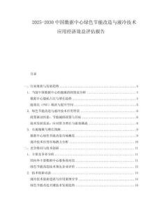 2025-2030中國數據中心綠色節能改造與液冷技術應用經濟效益評估報告